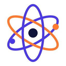 Atome stylisé bleu et orange, visuel pédagogique sciences occi fomation tarn