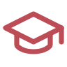 Toque de diplômé rouge foncé, réussite scolaire chez occi fomation dans le Tarn