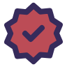 Badge de validation violet et rouge pour les certifications occi fomation dans le tarn