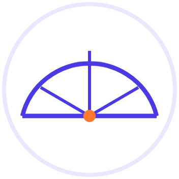 Diagramme géométrique stylisé bleu et orange pour occi fomation dans le tarn