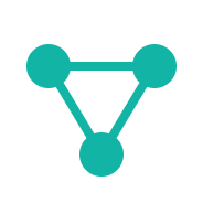 Logo minimaliste en cercles reliés turquoise pour occi fomation, style réseau moderne dans le tarn